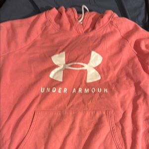 Under Armour Pink and White Athletic Sweatshirt